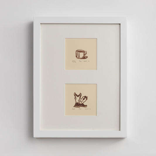 Black Coffee & Boots: Custom Framed