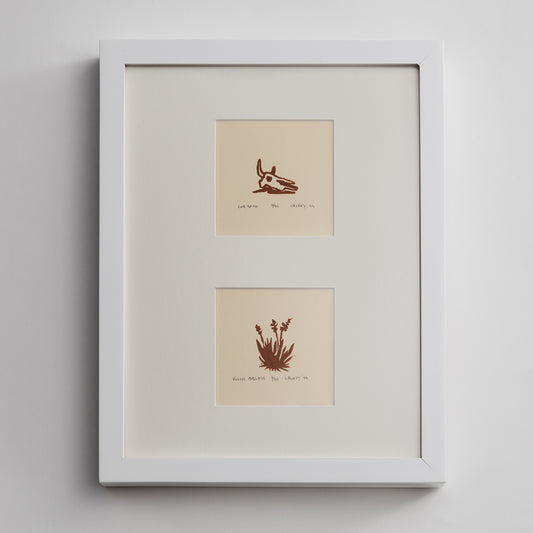 Cow Skull & Yucca Baccata: Custom Framed