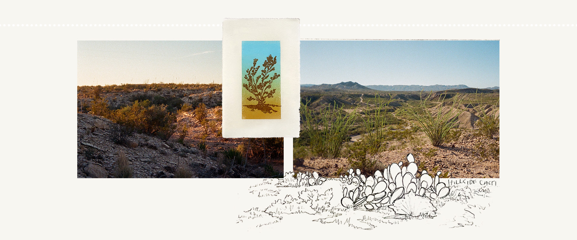 Photos and sketch from Terlingua, TX